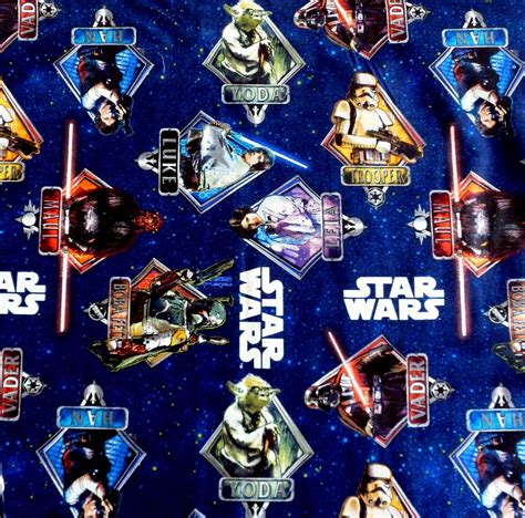 star wars cotton fabric metallic logo|star wars fabric hobby lobby.